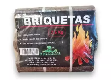 Fabricación y venta de viruta de madera para caballos y serrín en Madrid - Viruta Ricosan - Ficha de producto - Briquetas
