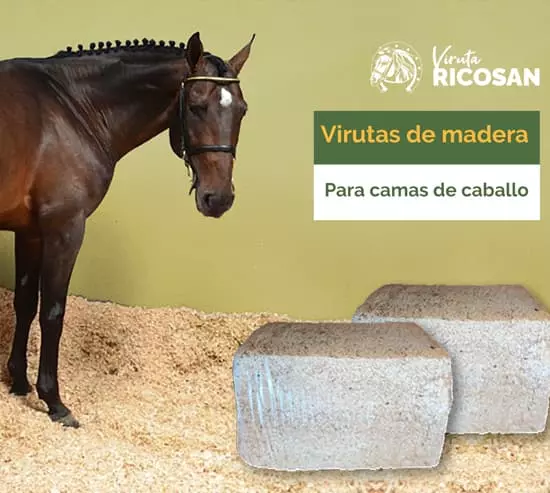 Fabricación y venta de viruta de madera para caballos y serrín en Madrid - Viruta Ricosan - Contenido ficha producto virutas
